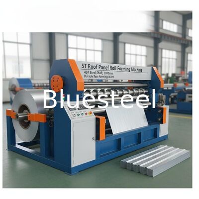 About 5T Roof Panel Roll Forming Machine with 45# Steel Shaft and 1000mm Forming Width for Durable Roof Sheet Forming Machine Production